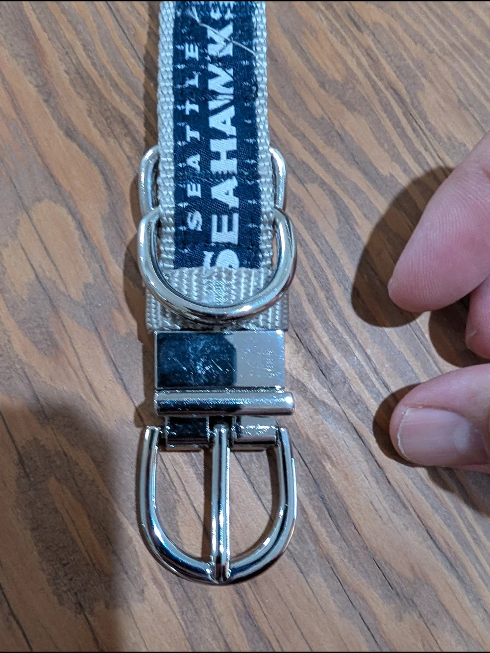 25in Long Seattle Seahawks Navy & White Logo Belt